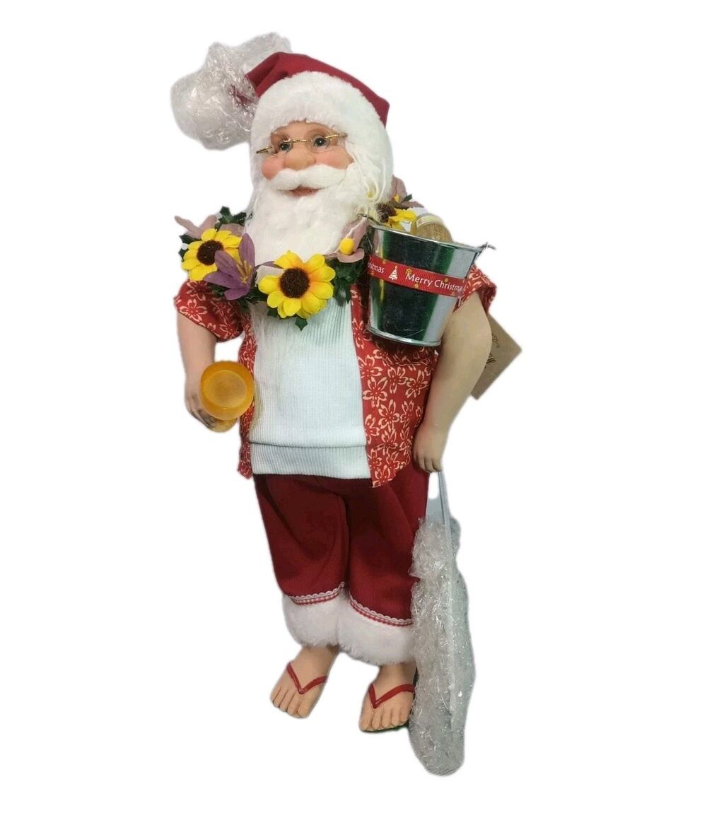 Windy Hill Collection 16" Tropical Standing Santa Claus Christmas Figure 167150